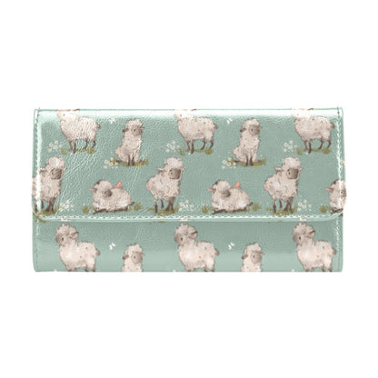 Sheep Print Design LKS405 Women's Trifold Wallet
