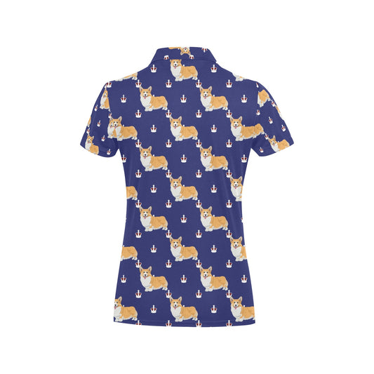 Pembroke Welsh Corgis Pattern Print Design A07 Women's Polo Shirt