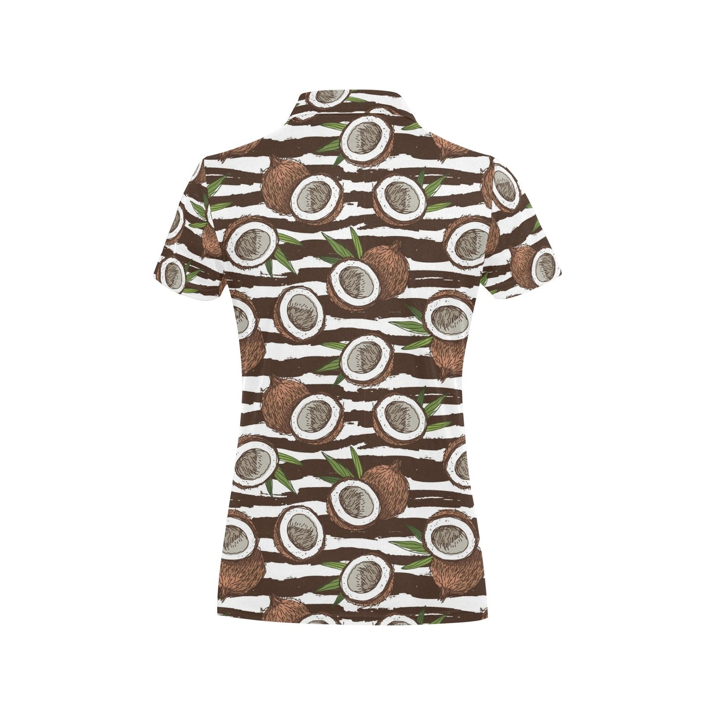 Coconut Pattern Print Design CN04 Women's Polo Shirt