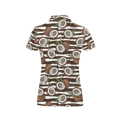Coconut Pattern Print Design CN04 Women's Polo Shirt