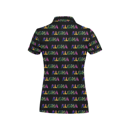 Aloha Hawaii Neon Women's Polo Shirt