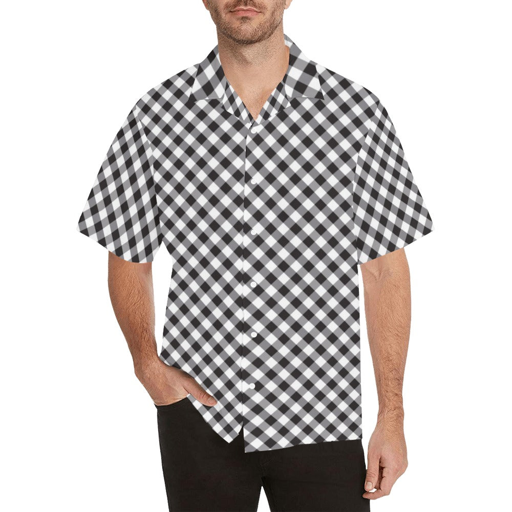 Gingham Print Design LKS402 Men's Men's Hawaiian Shirt