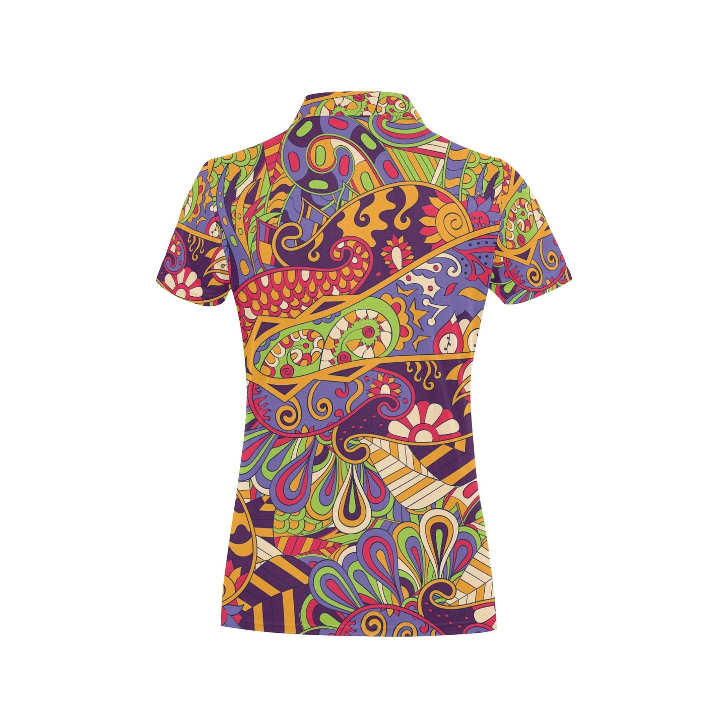 Funky Retro Pattern Print Design A04 Women's Polo Shirt