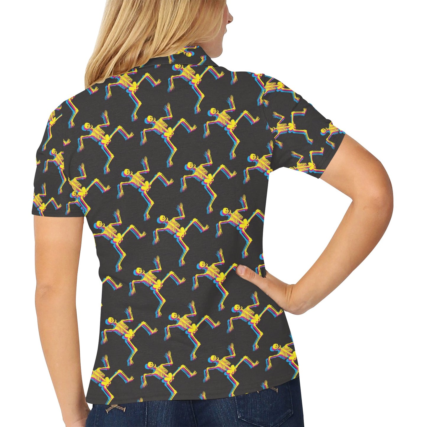 Skeleton Skeleton 3D Print Design LKS301 Women's Polo Shirt