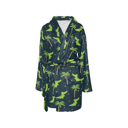 Alligator Pattern Print Design 02 Women's Fleece Robe