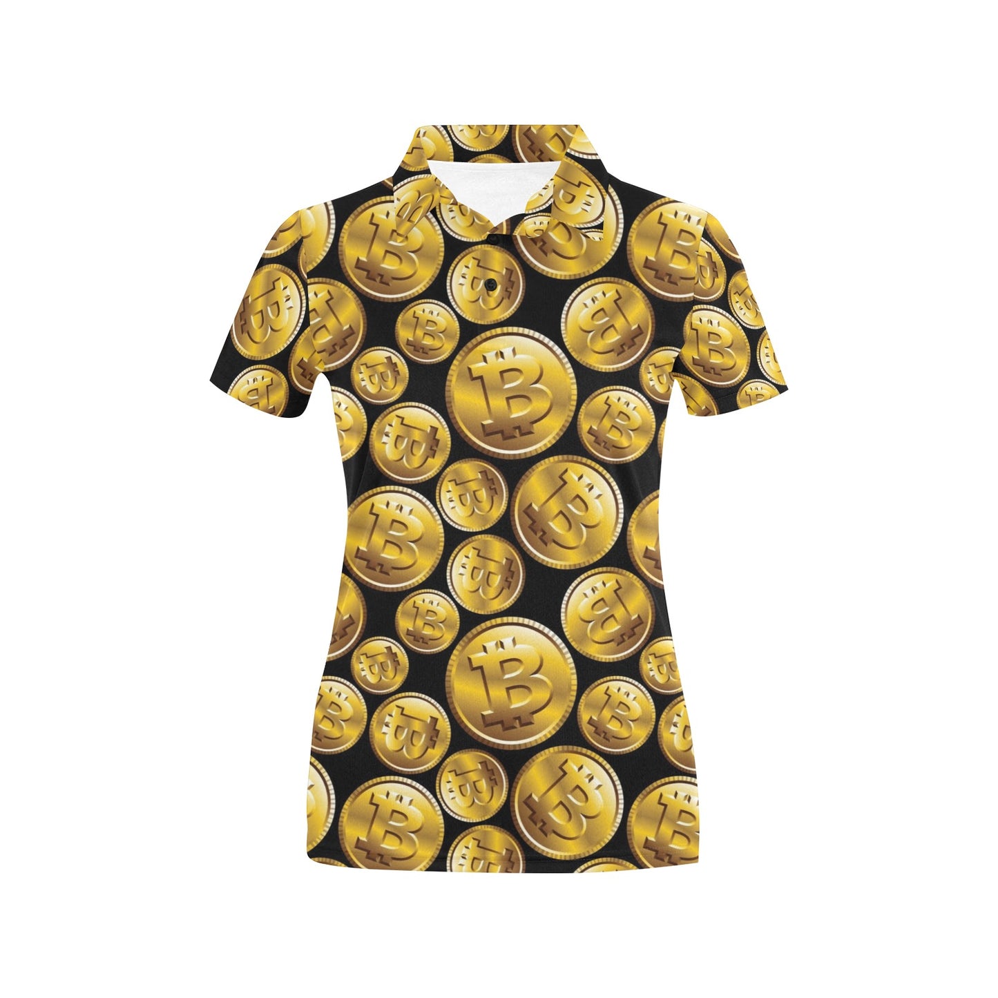 Bitcoin Pattern Print Design DO05 Women's Polo Shirt