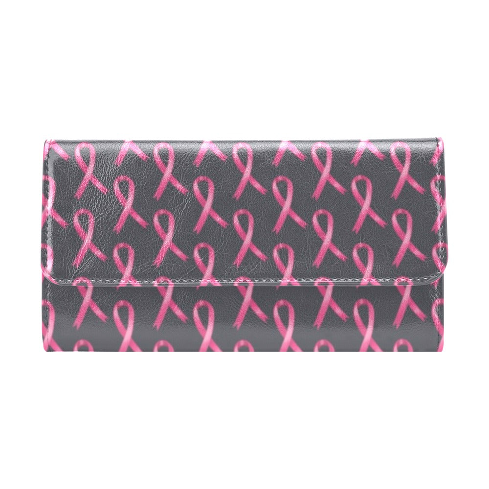 Breast Cancer Awareness Pattern Women's Trifold Wallet