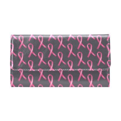 Breast Cancer Awareness Pattern Women's Trifold Wallet