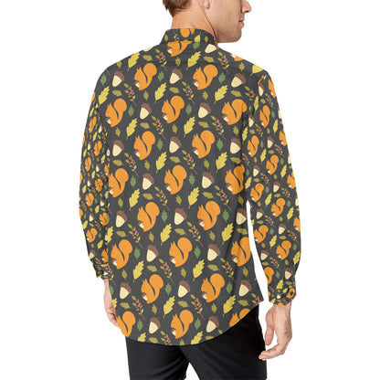 Squirrel Print Design LKS301 Men's Long Sleeve Dress Shirt
