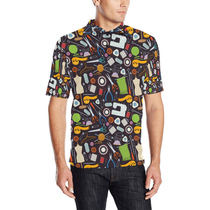 Sewing Equipment Print Design LKS308 Men Polo Shirt