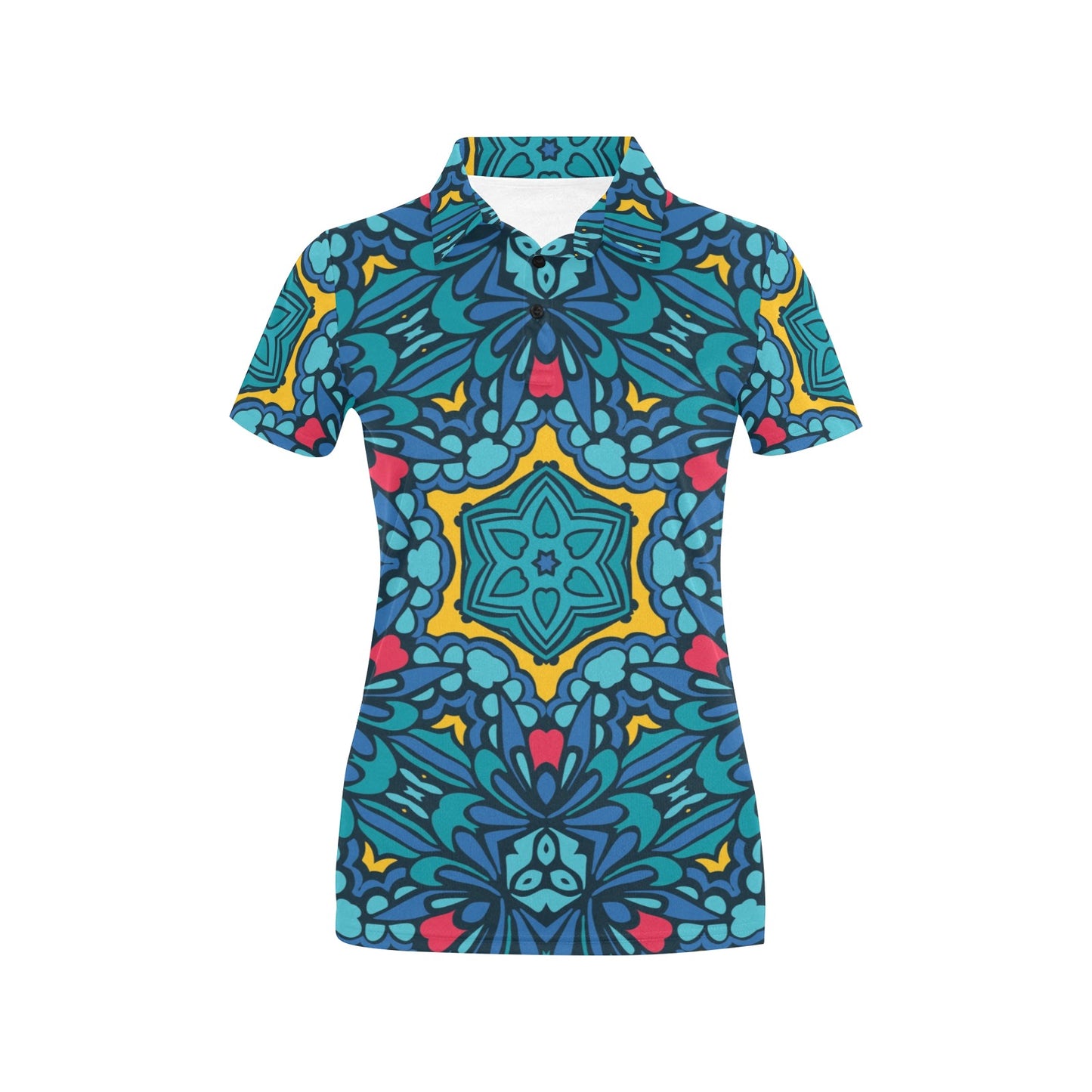 Kaleidoscope Pattern Print Design 04 Women's Polo Shirt