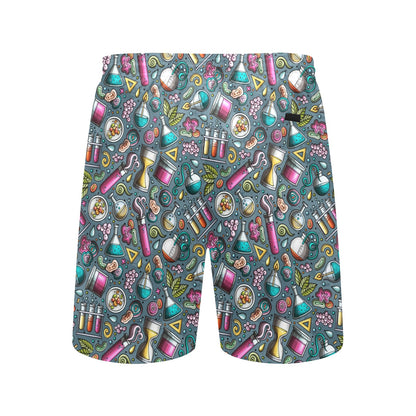 Science Print Design LKS304 Men's Swim Trunks Beach Shorts