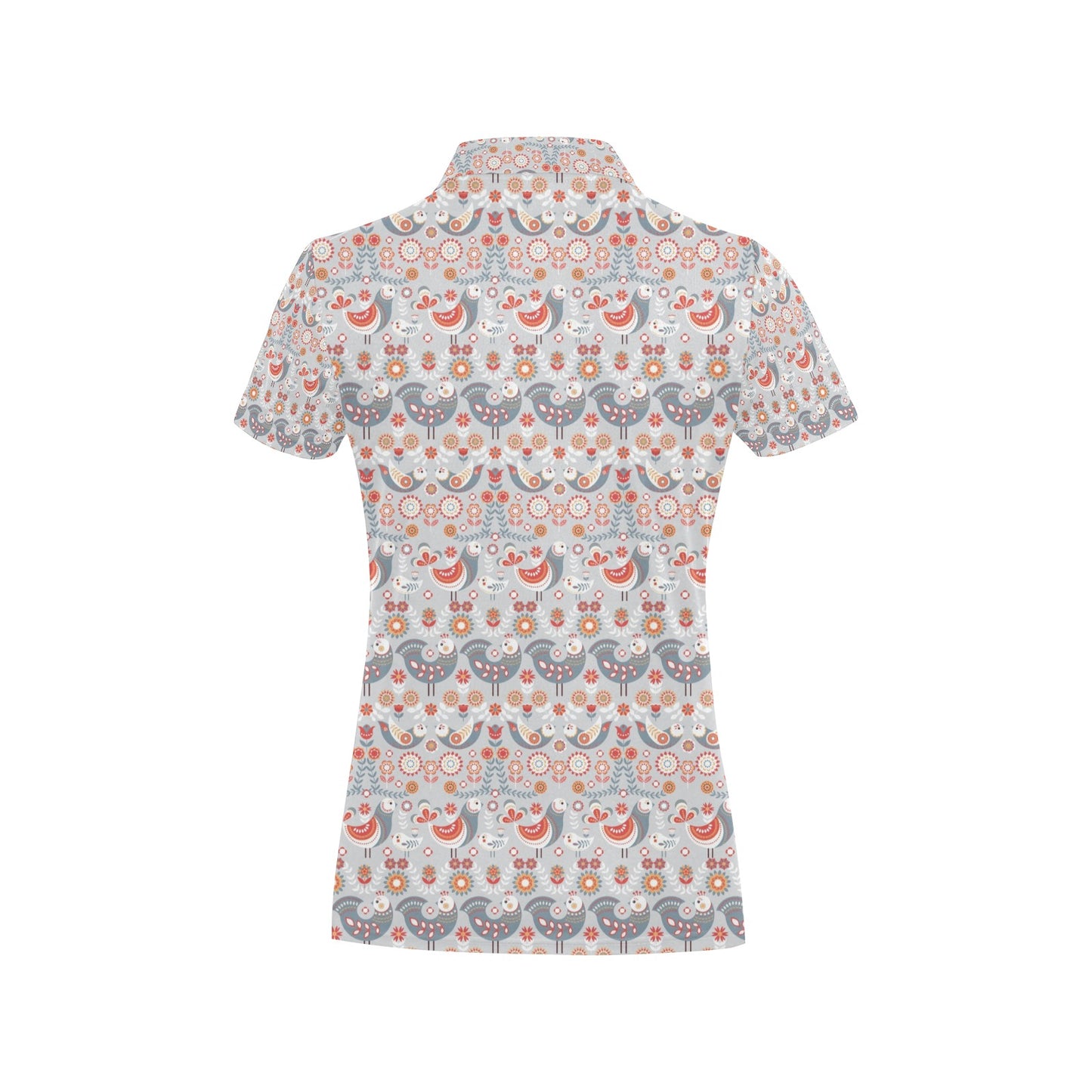 Swedish Nordic Design Print Women's Polo Shirt