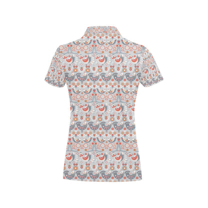 Swedish Nordic Design Print Women's Polo Shirt