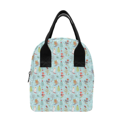 Ski Fox Cute Print Design LKS303 Insulated Lunch Bag