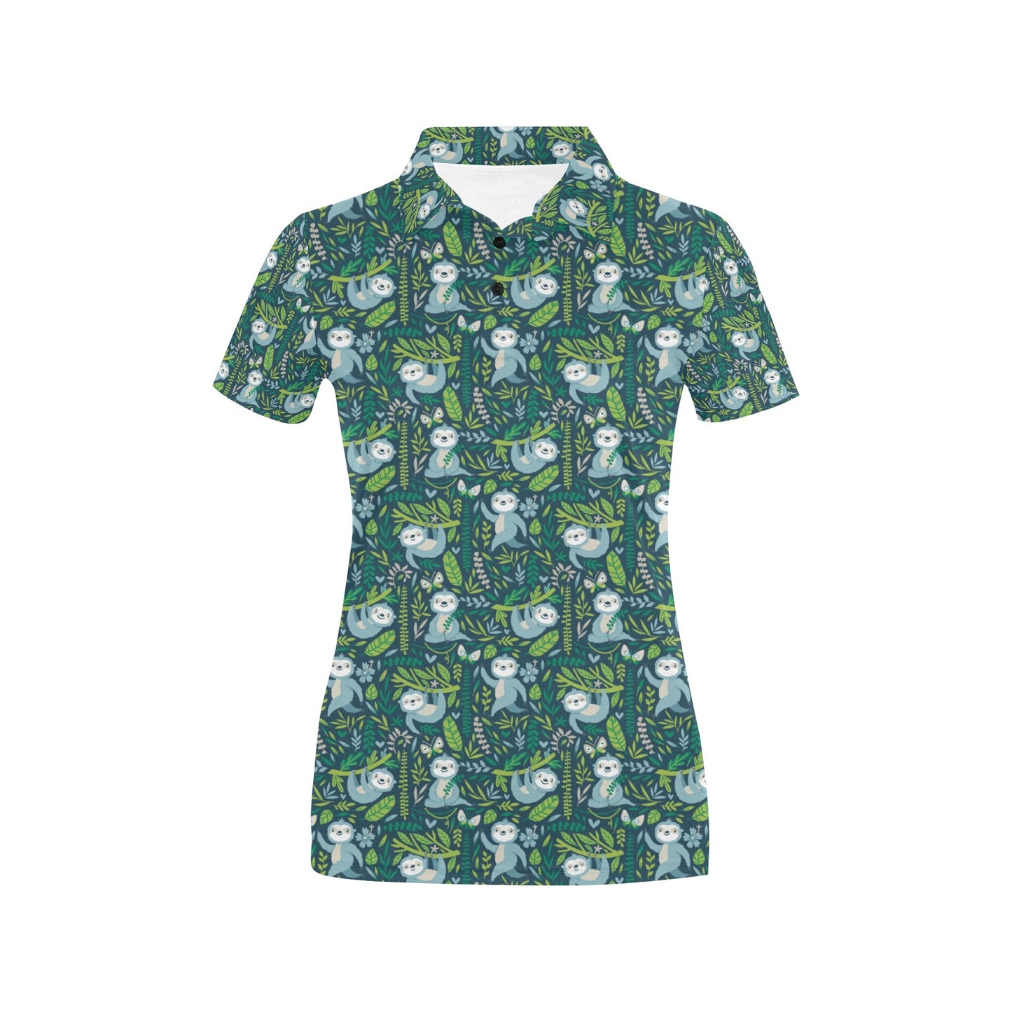 Sloth Print Design LKS304 Women's Polo Shirt