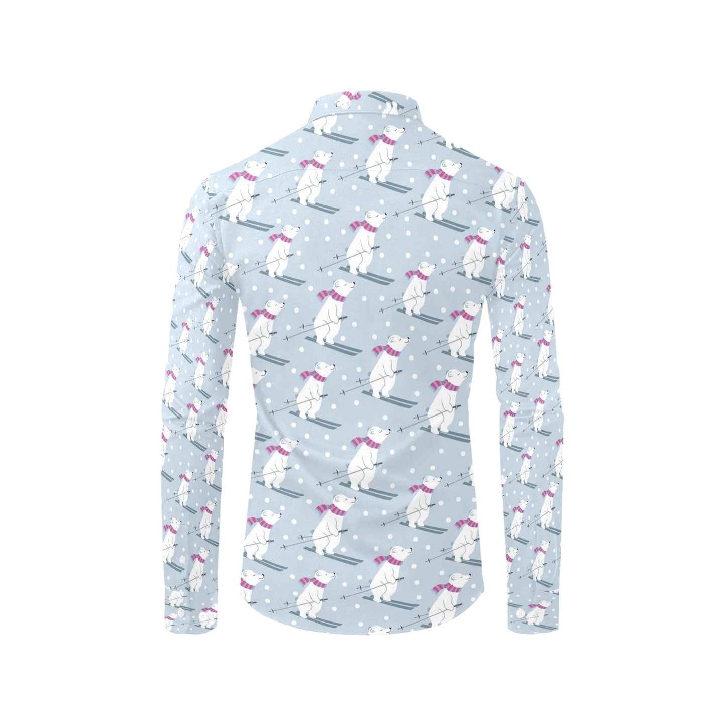Ski Print Design LKS307 Men's Long Sleeve Dress Shirt
