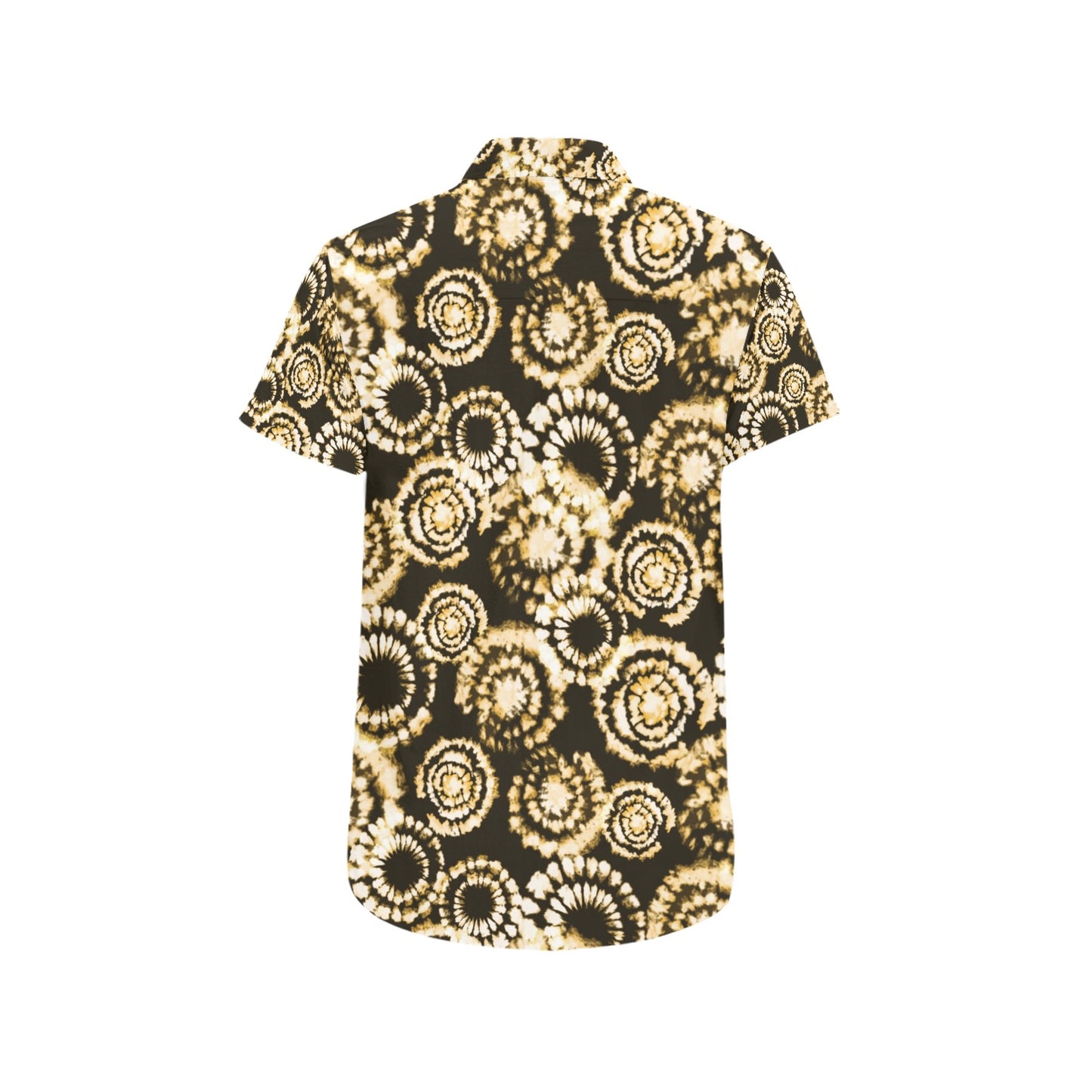 Tie Dye Print Design LKS307 Men Short Sleeve Button Up Shirt