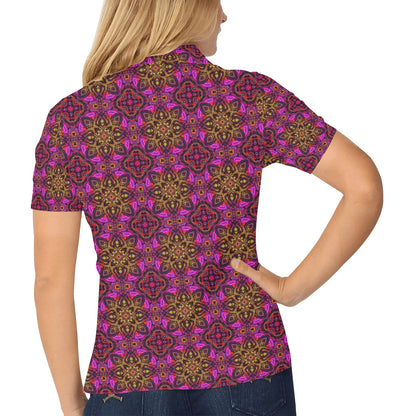 kaleidoscope Abstract Print Design Women's Polo Shirt
