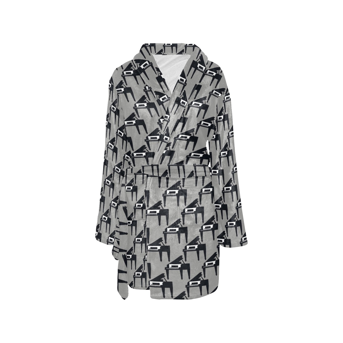 Piano Print Design LKS404 Women's Fleece Robe