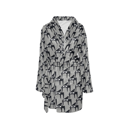 Piano Print Design LKS404 Women's Fleece Robe