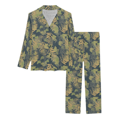Camouflage Tropical Pattern Print Design 04 Women's Long Pajama Set