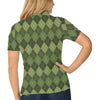 Argyle Green Pattern Print Design 01 Women's Polo Shirt