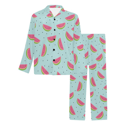 Watermelon Pattern Print Design WM06 Men's Long Pajama Set