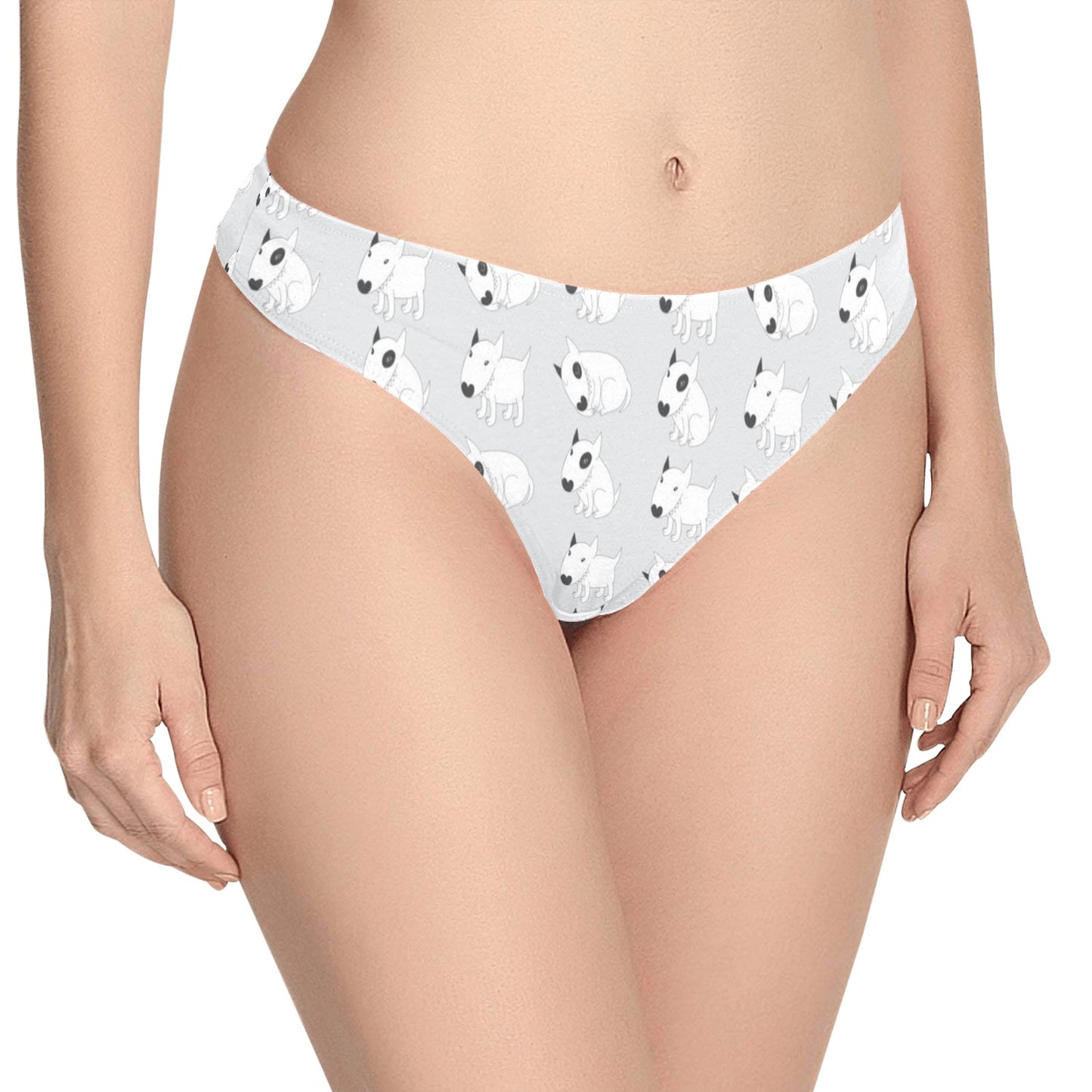 Bull Terrier hand draw Print Pattern Women's Thongs