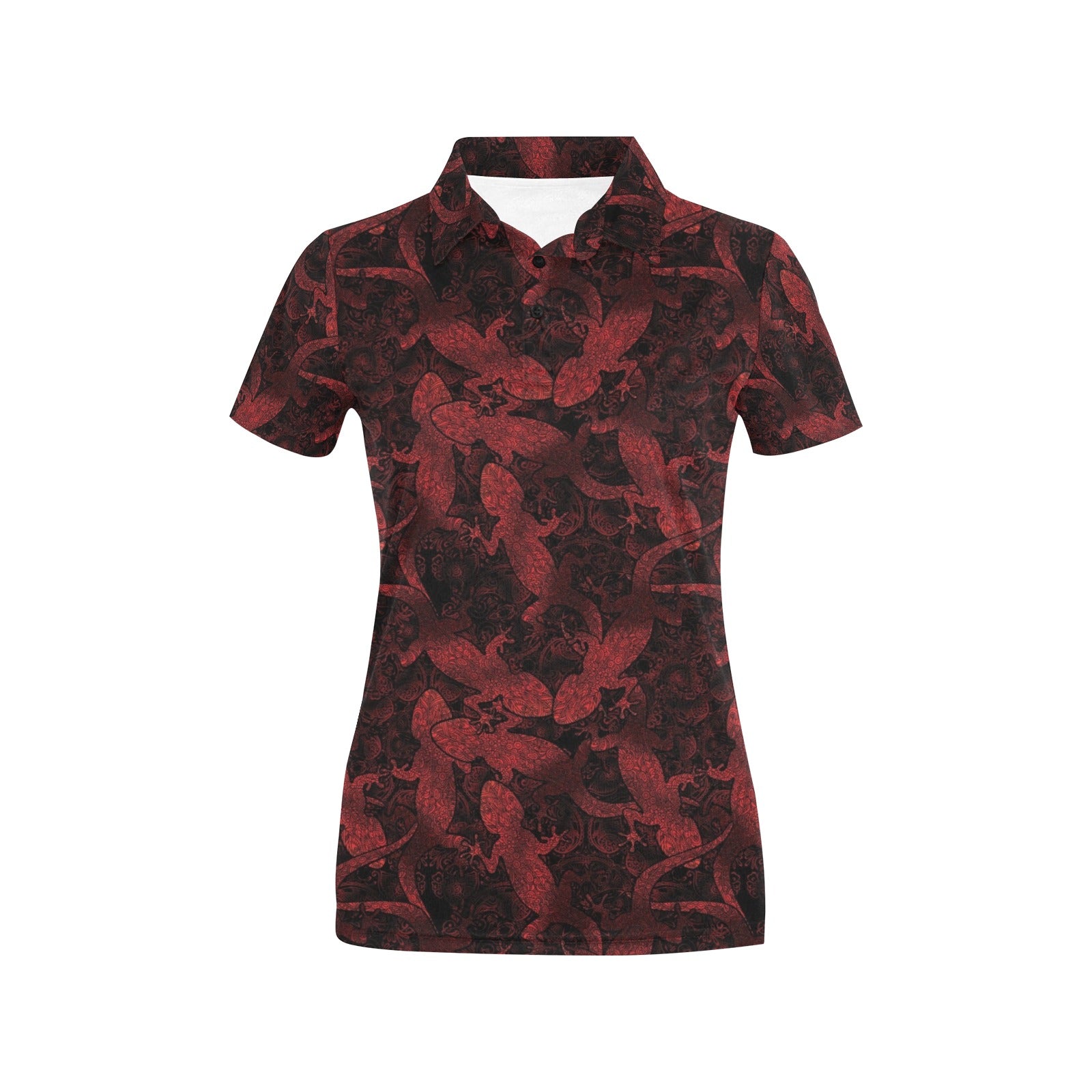 Gecko Pattern Print Design 04 Women's Polo Shirt