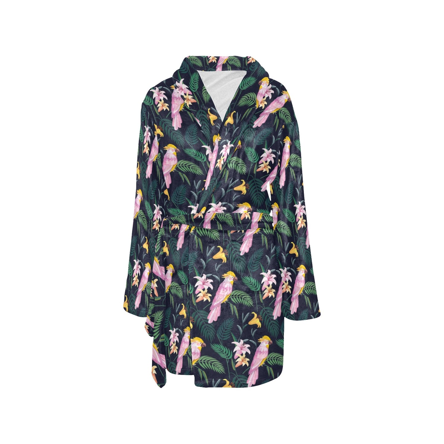 Cockatoo Pattern Print Design 03 Women's Fleece Robe