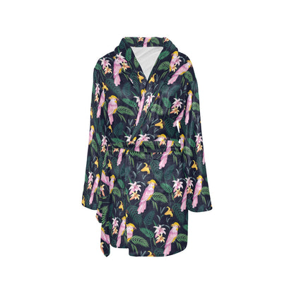 Cockatoo Pattern Print Design 03 Women's Fleece Robe