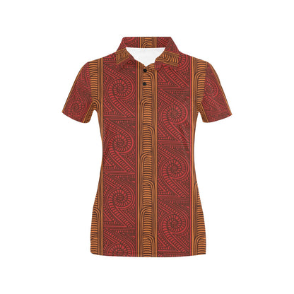 Maori Pattern Print Design 05 Women's Polo Shirt