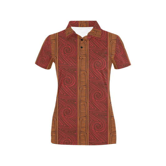 Maori Pattern Print Design 05 Women's Polo Shirt
