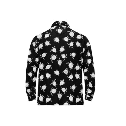 Sea Turtle Print Design LKS303 Long Sleeve Polo Shirt For Men's