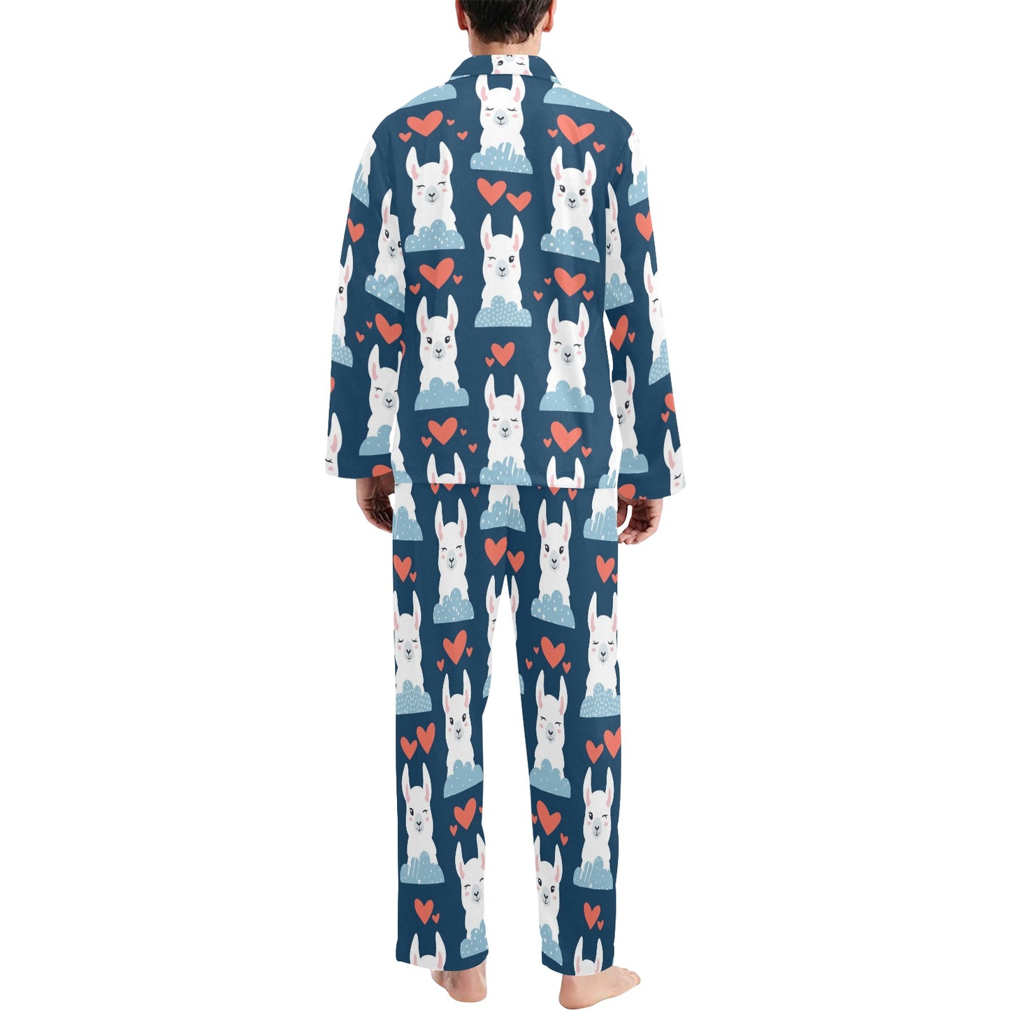 Alpaca Love Pattern Print Design 05 Men's Long Pajama Set