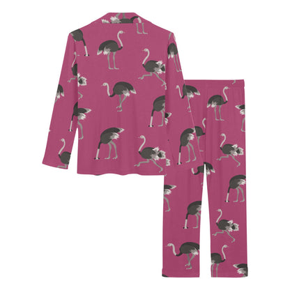 Emu Pattern Print Design 02 Women's Long Pajama Set