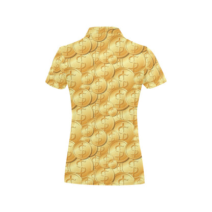 Dollar Pattern Print Design DO03 Women's Polo Shirt