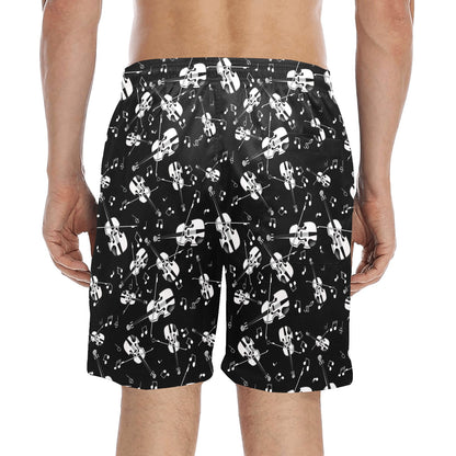 Violin Print Design LKS404 Men's Swim Trunks Beach Shorts