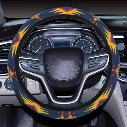 Southwest Pattern Print Design LKS306 Steering Wheel Cover with Elastic Edge
