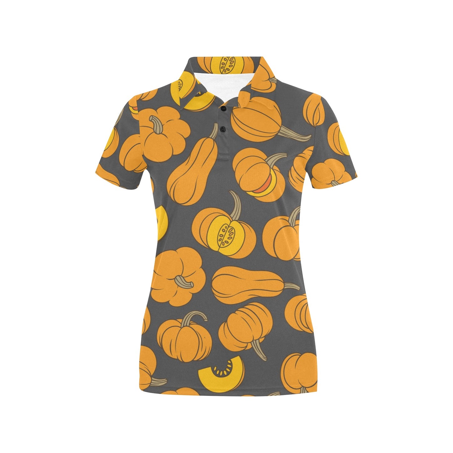 Pumpkin Pattern Print Design A03 Women's Polo Shirt