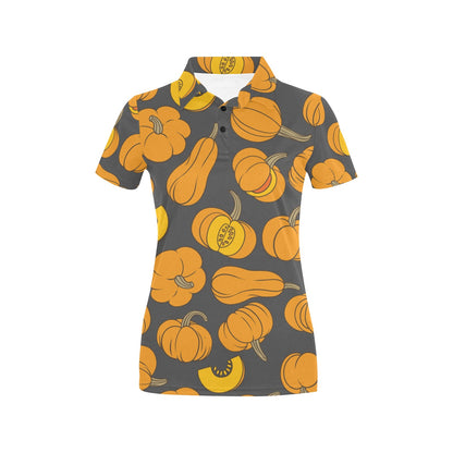 Pumpkin Pattern Print Design A03 Women's Polo Shirt
