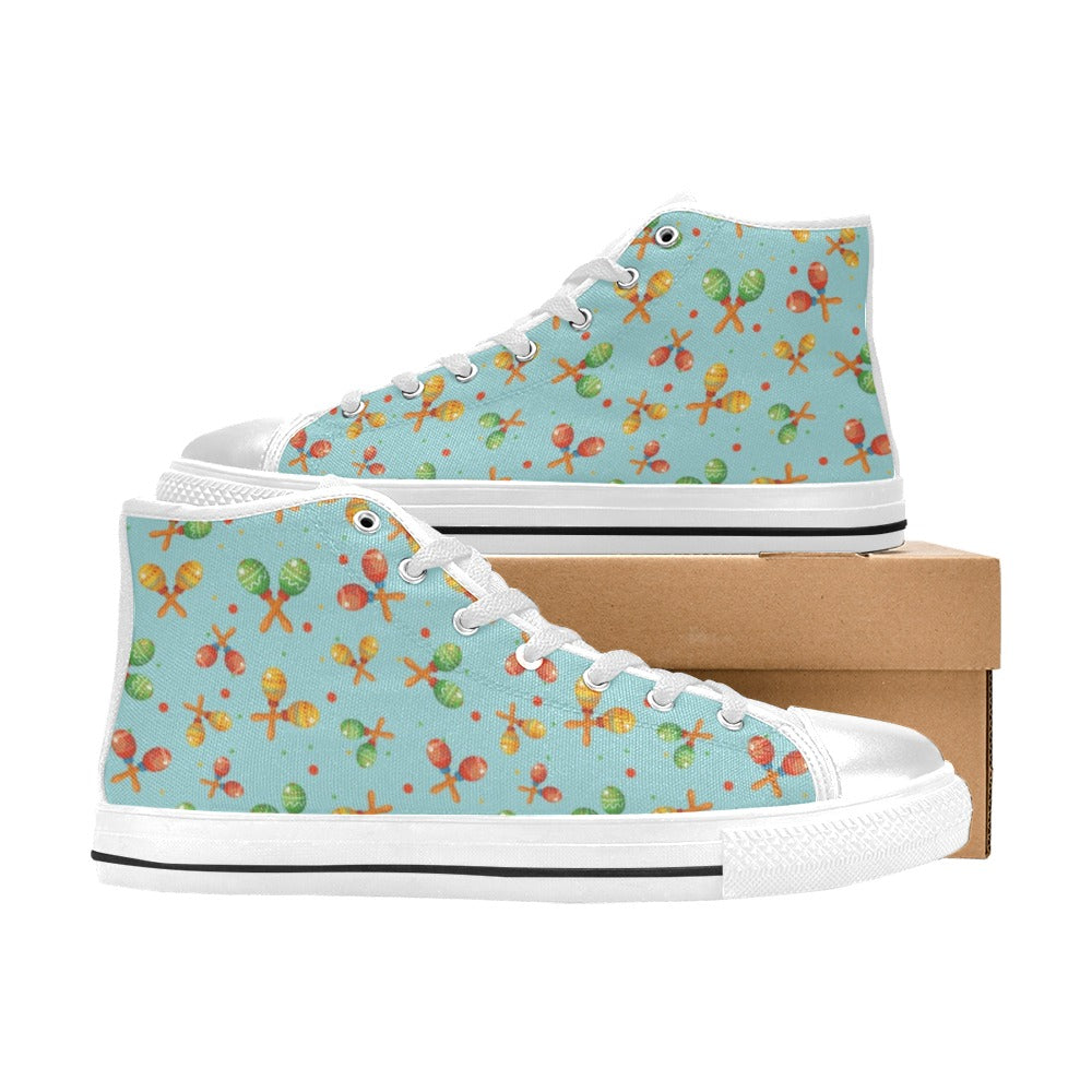 Maracas Print Design LKS402 Men's High Top Canvas Shoes