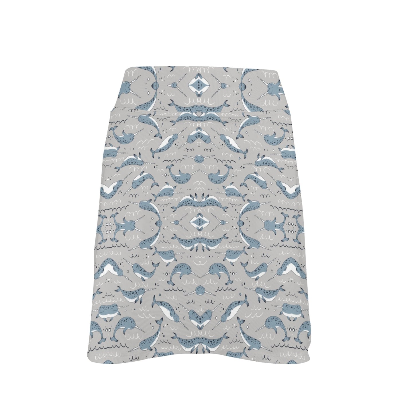 Narwhal Pattern Print 17" Golf & Pickleball Skort with Pockets
