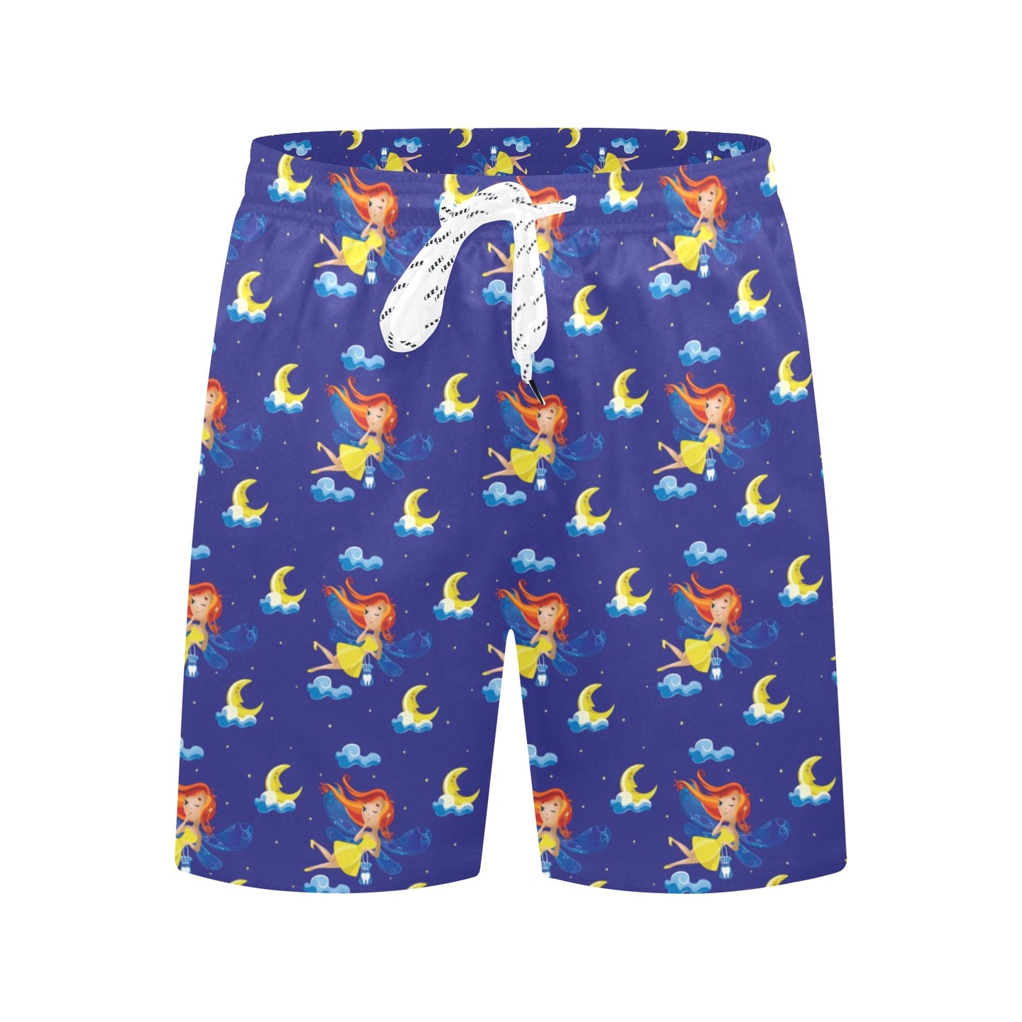 Fairy with Moon Print Pattern Men's Swim Trunks Beach Shorts