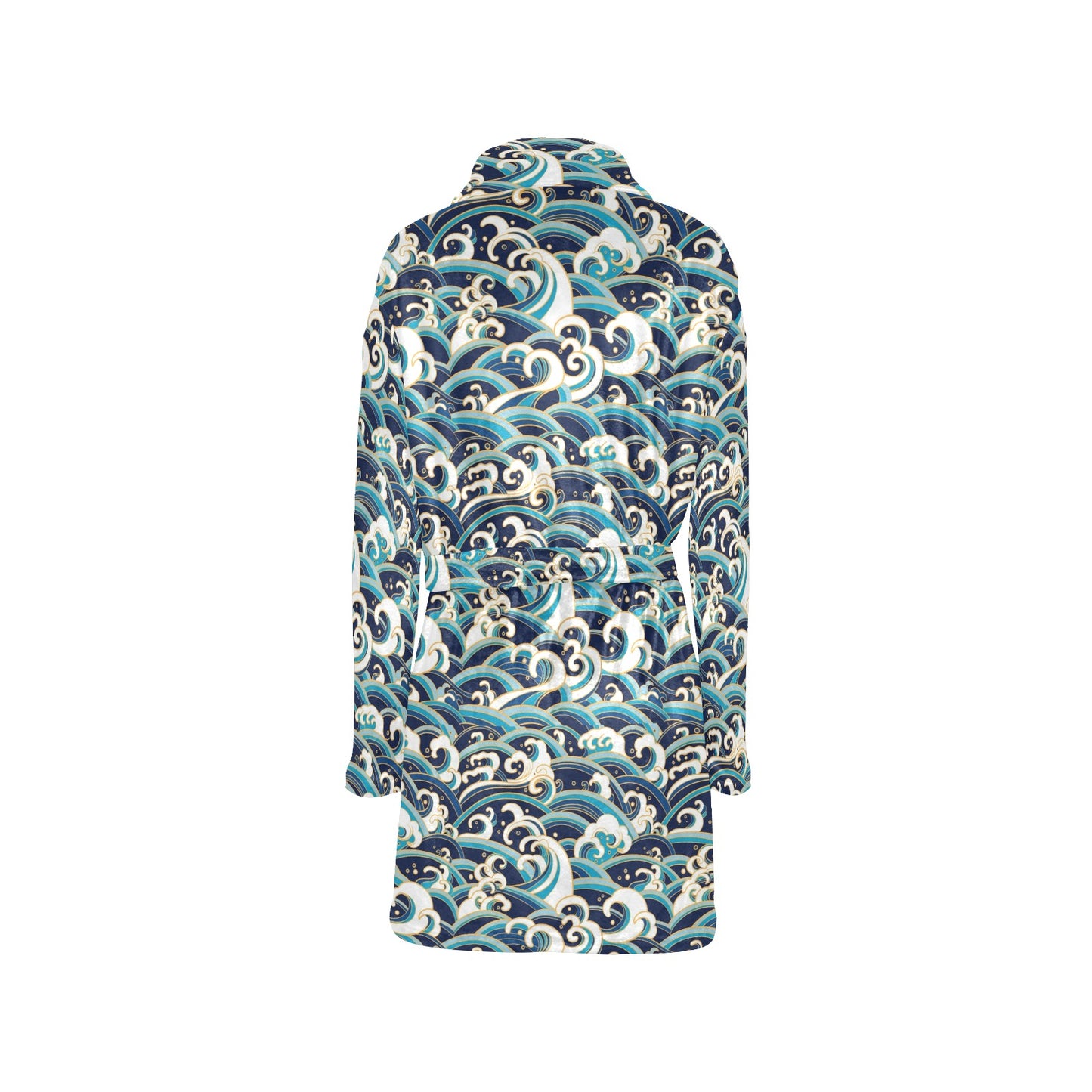 Surf Wave Pattern Women's Fleece Robe