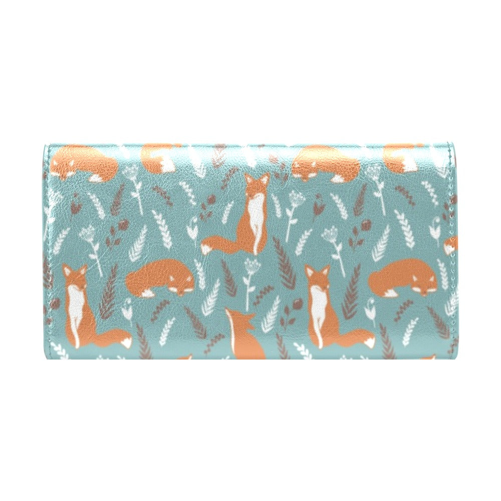Fox Forest Print Pattern Women's Trifold Wallet