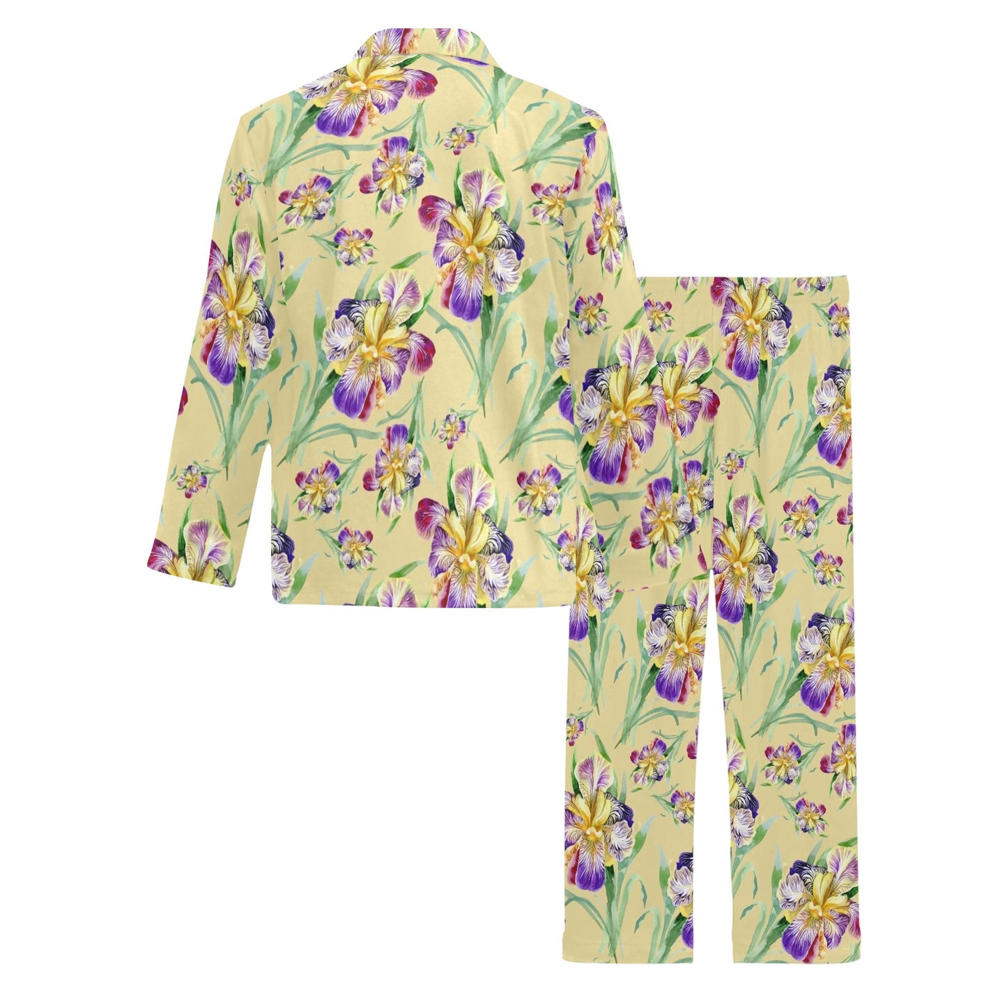 Iris Pattern Print Design IR06 Men's Long Pajama Set