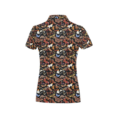 Butterfly Pattern Print Design 08 Women's Polo Shirt