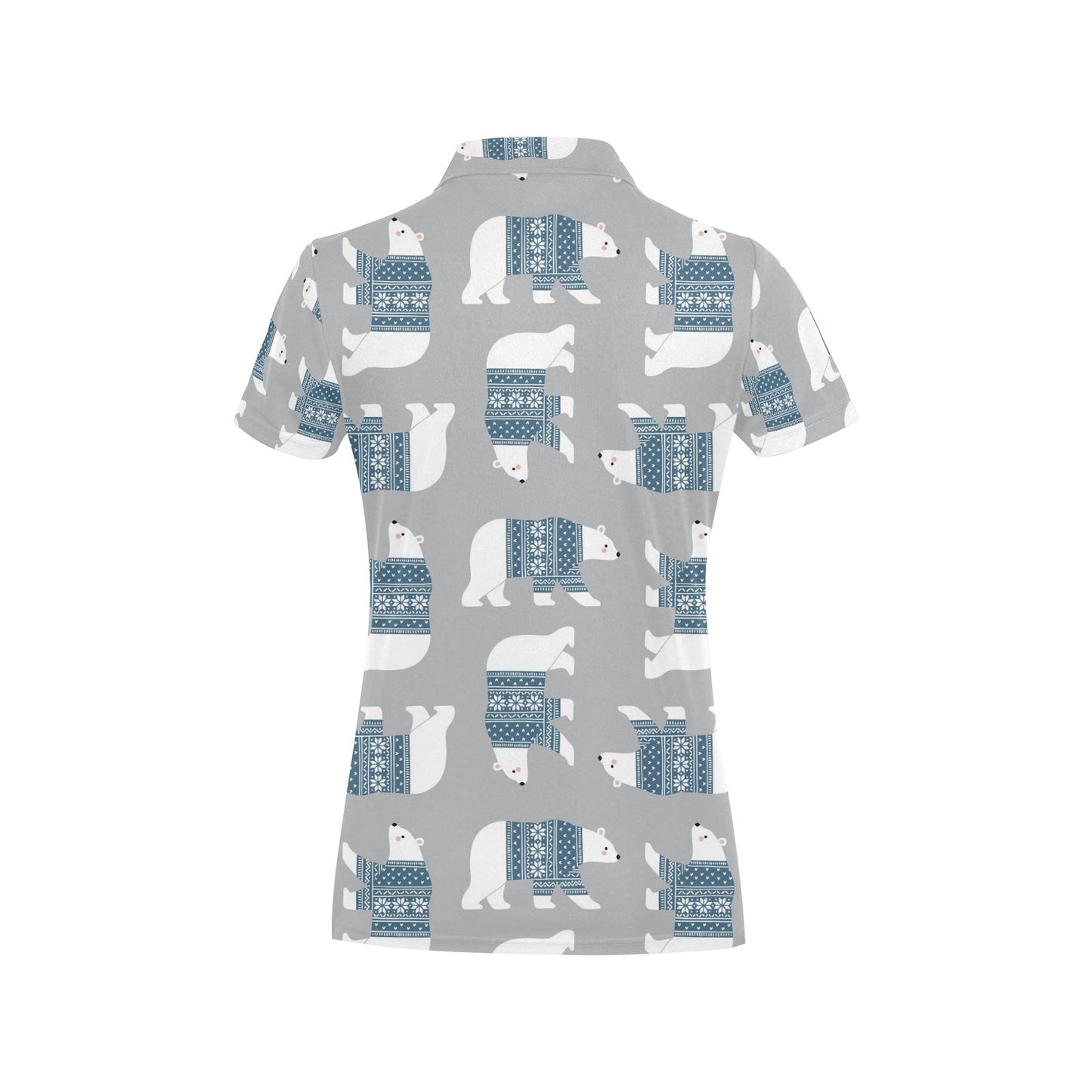 Polar Bear Pattern Print Design A03 Women's Polo Shirt